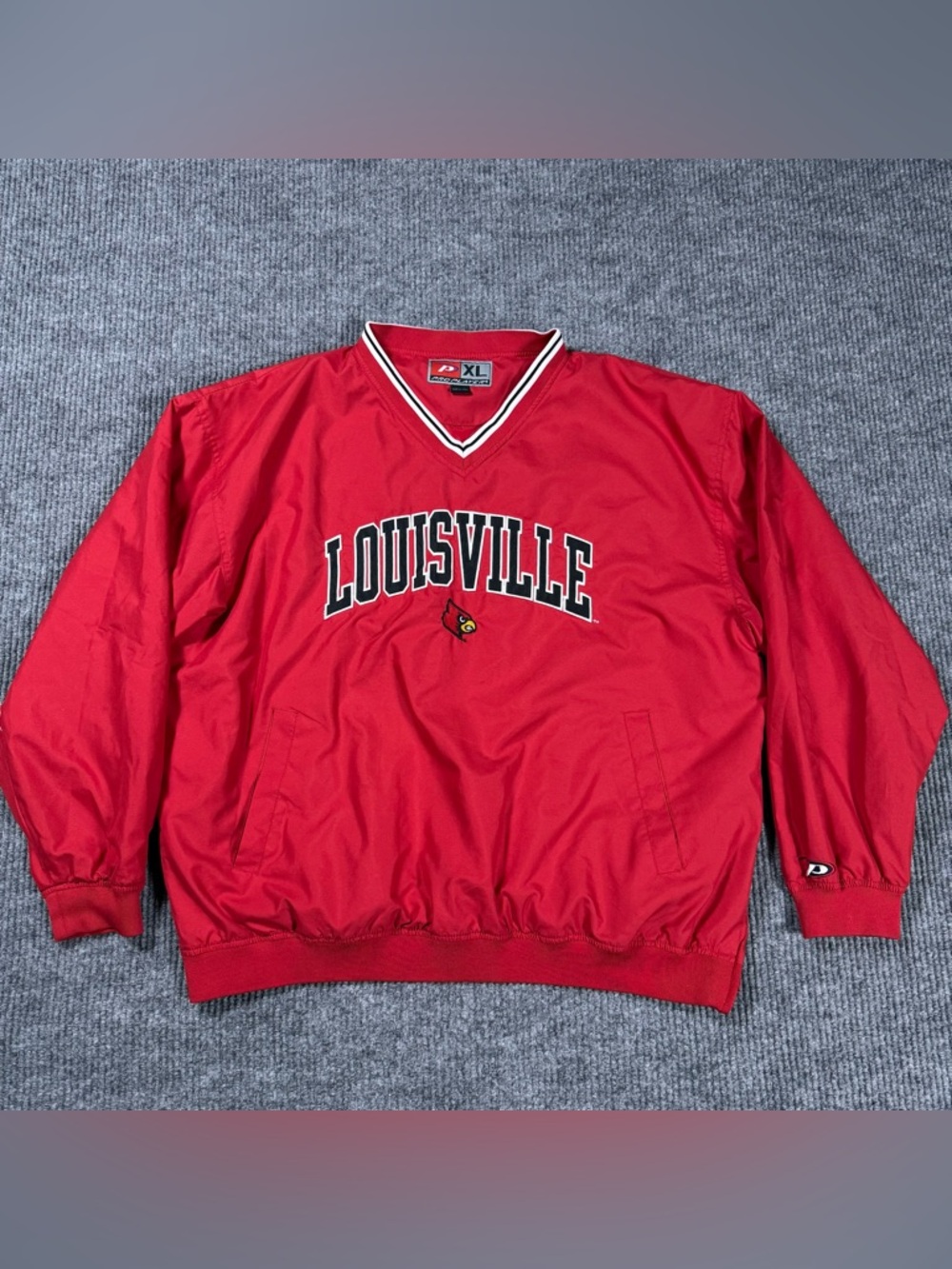 Vintage Louisville Cardinals Red Pullover Windbreaker Jacket Sz XL NCAA